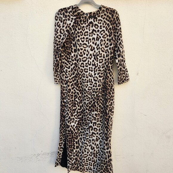 rag & bone Leopard Print 100% Silk Midi Dress - Picture 2 of 11